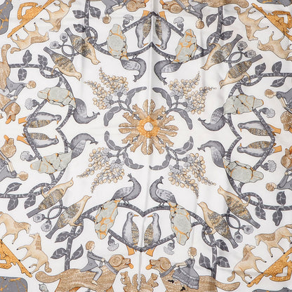 Hermes Silk Early America Scarf 90 Grey 1 of 5