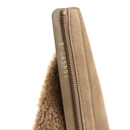 Chanel Suede Lambskin Shiny Calfskin Sherpa CC High Boots 38.5 Light Beige Black 8 of 11