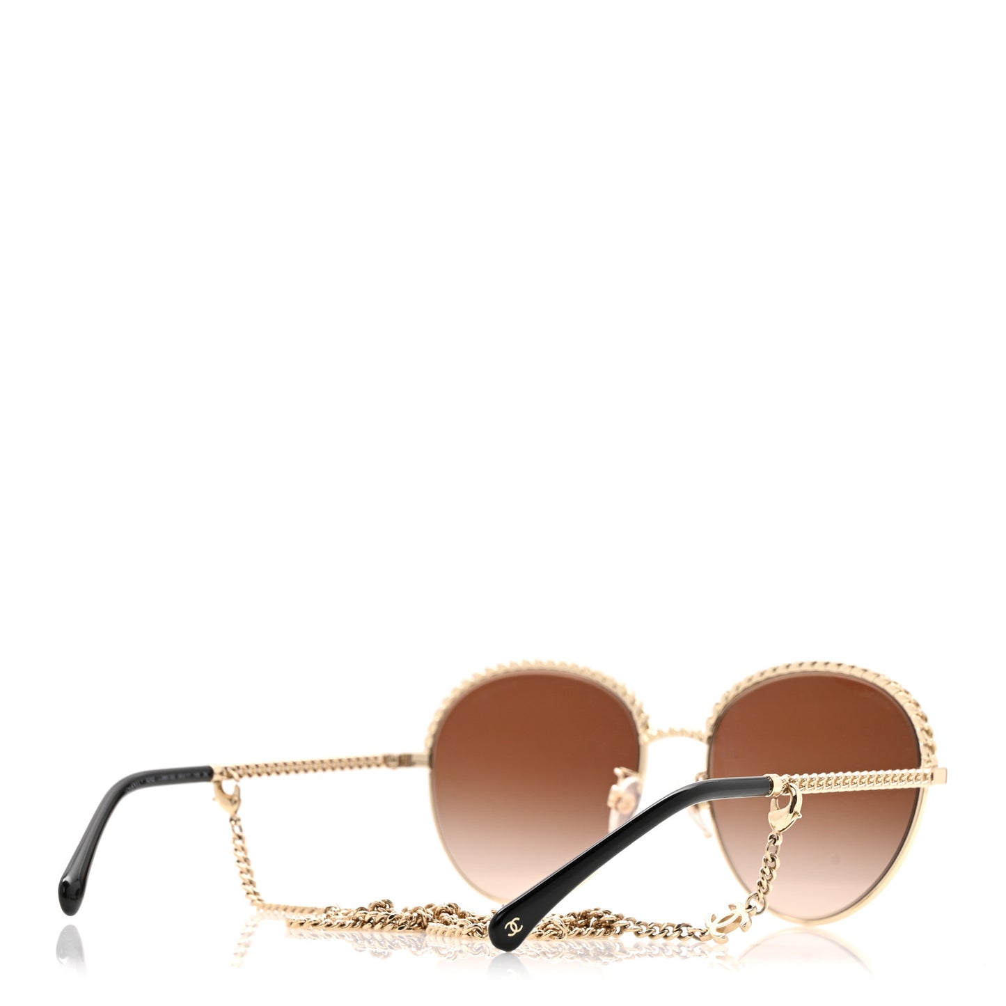 Metal Chain Round Pantos Sunglasses 4242 Brown