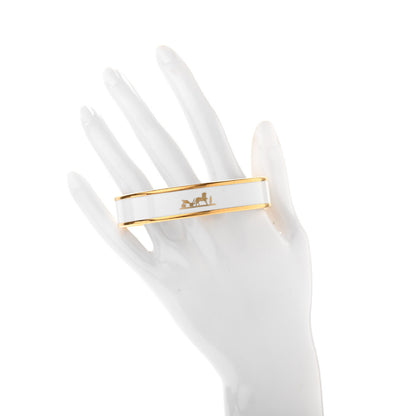 Hermes Enamel Printed Caleche Medium Bracelet 70 White 2 of 5