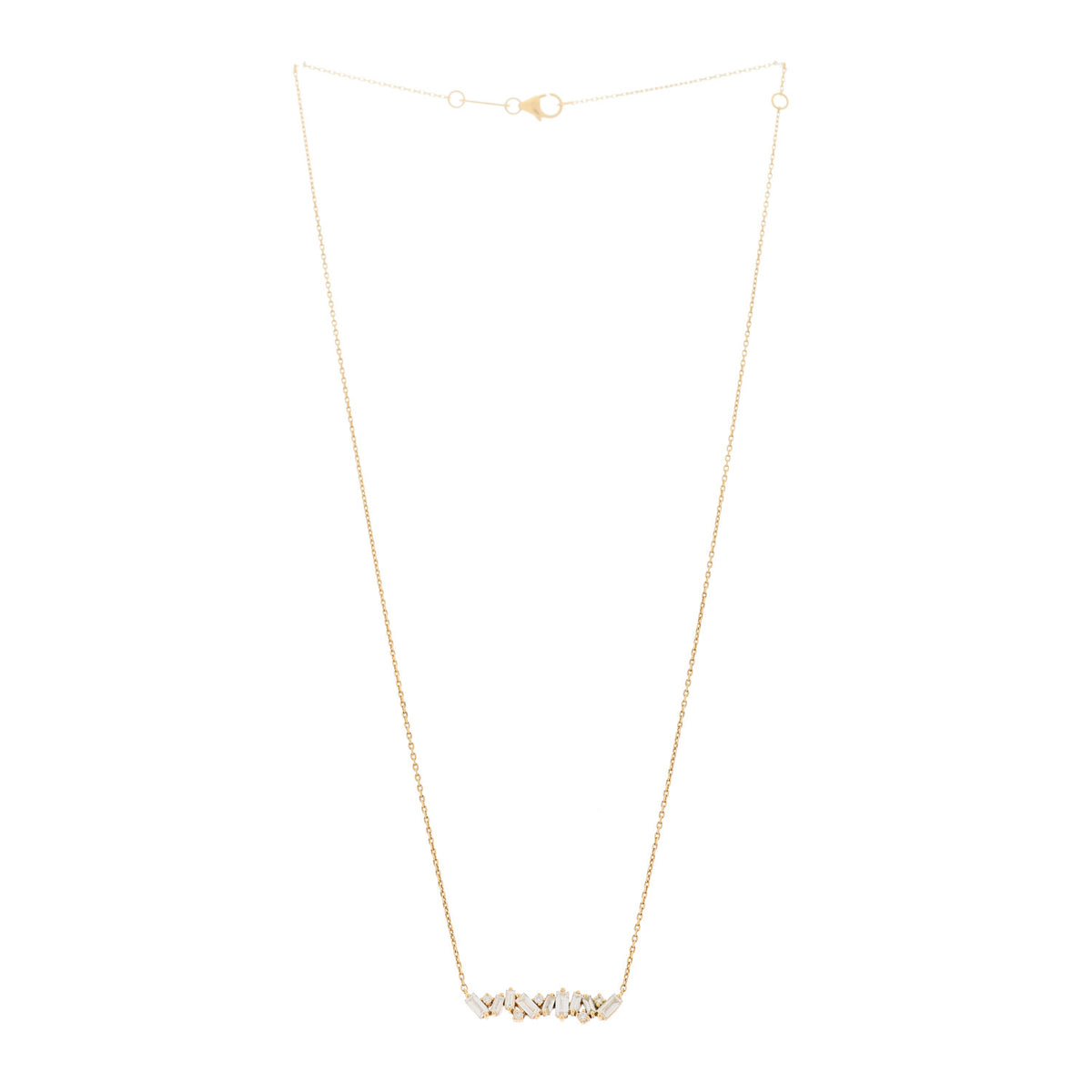 Suzanne Kalan 18K Yellow Gold Diamond Frenzy Bar Necklace 3 of 7