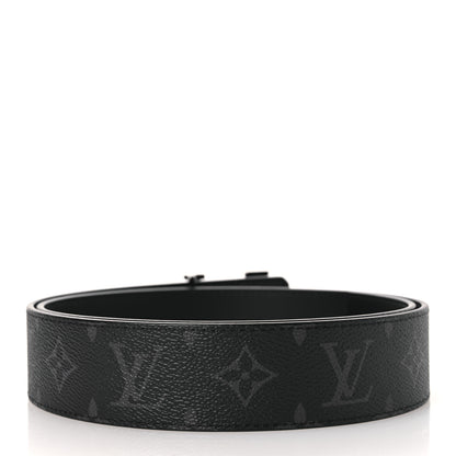 Louis Vuitton Monogram Eclipse Taigarama 40mm LV Initiales Reversible Belt 85 34 Black 3 of 8