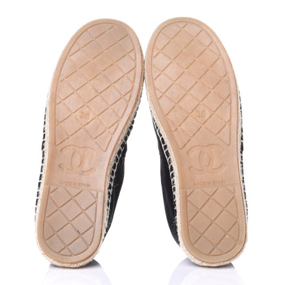 Chanel Velvet Logo Espadrilles 36 Black 7 of 10