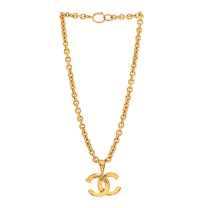 Chanel Metal CC Chain Pendant Necklace Gold 3 of 6