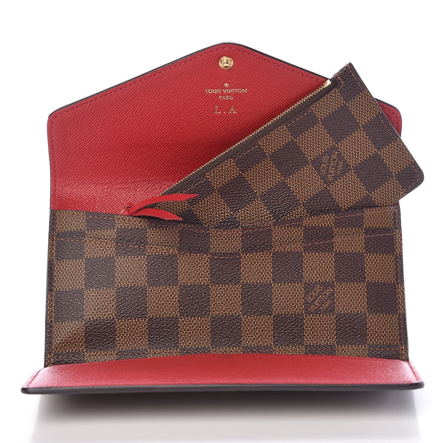 Damier Ebene Josephine Wallet Red