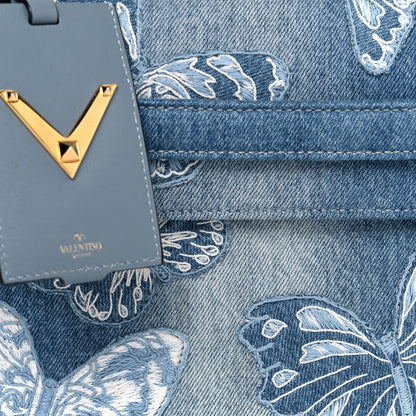 Valentino Garavani Denim Butterfly Small My Rockstud Frame Bag Light Blue 7 of 9
