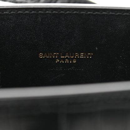Saint Laurent Calfskin Crocodile Embossed Nano Sac De Jour Black 6 of 10