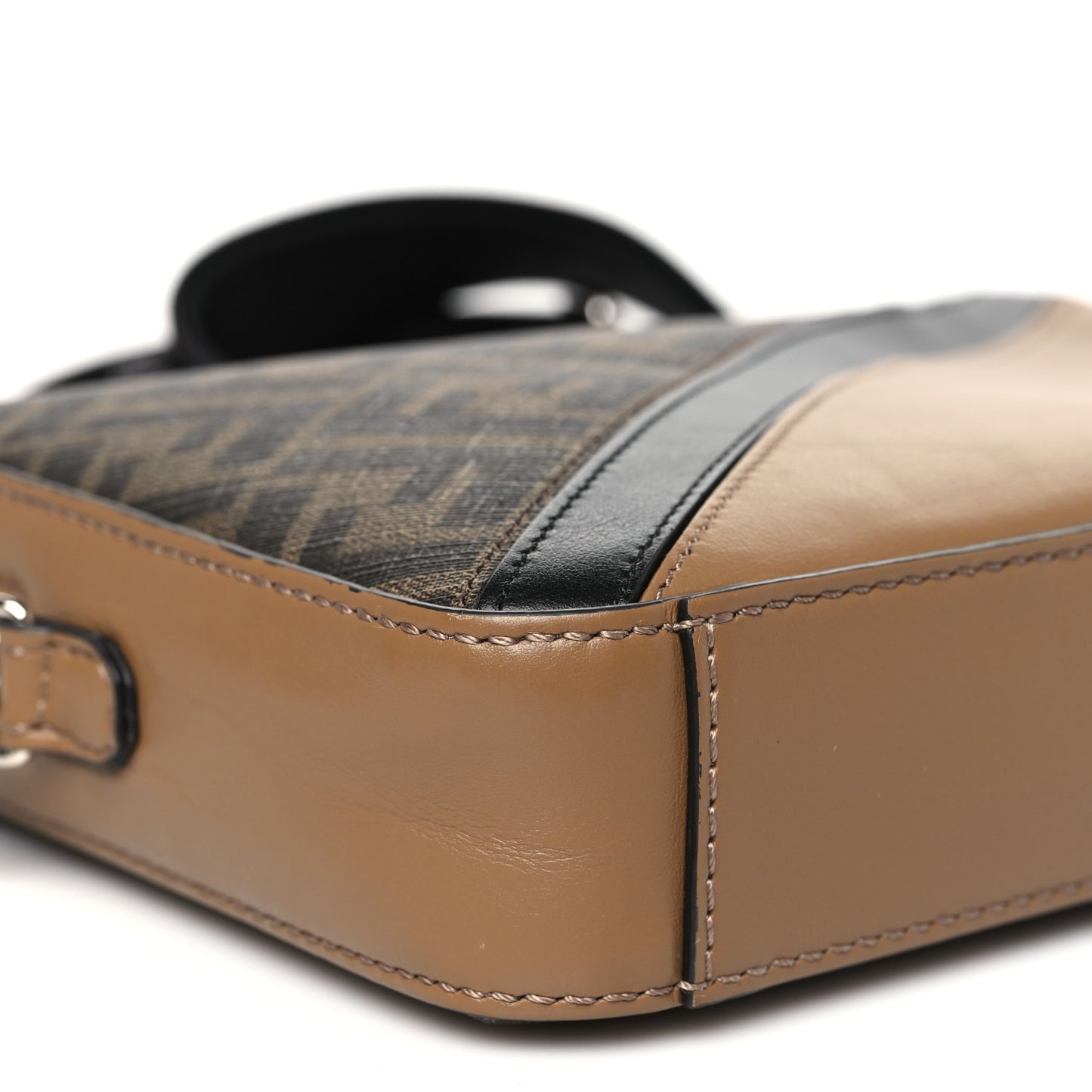 Glazed Fabric Vitello Cover FF 1974 Diagonal Bi-Color Medium Camera Case Tobacco Moro Sand Black