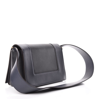 Celine Shiny Smooth Calfskin Medium Frame Shoulder Bag Black Navy 3 of 10