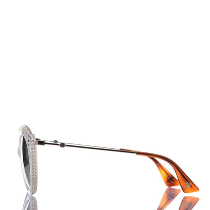 Gucci Crystal Cat Eye GG0214S Sunglasses White 3 of 7