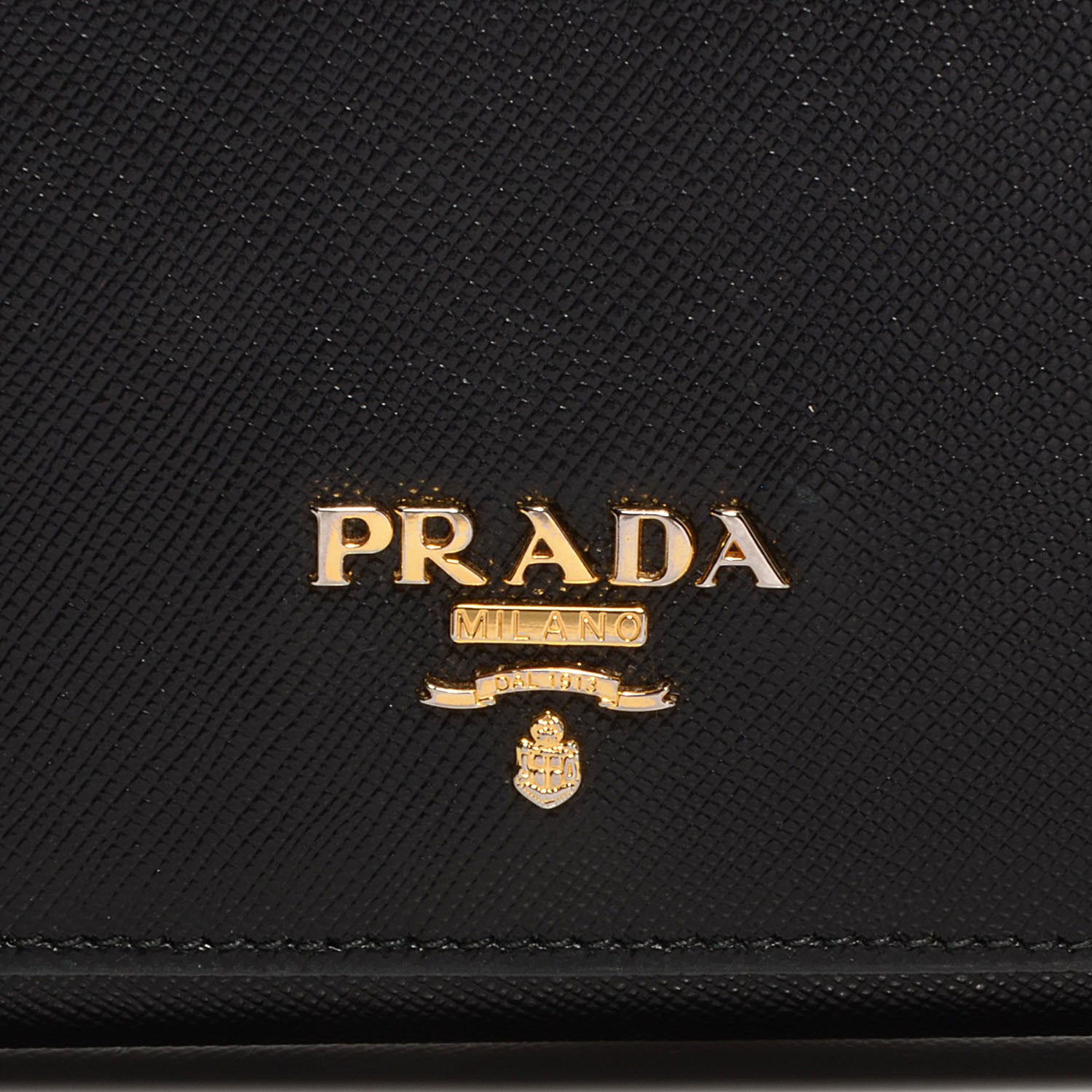 Prada Saffiano Metal Continental Flap Wallet Nero Black 7 of 8