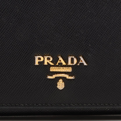 Prada Saffiano Metal Continental Flap Wallet Nero Black 7 of 8