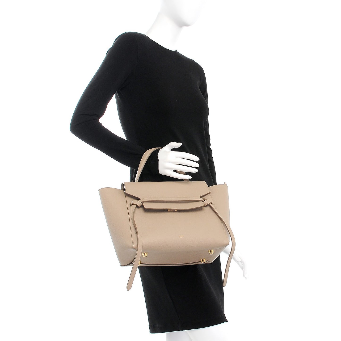 Grained Calfskin Mini Belt Bag Light Taupe