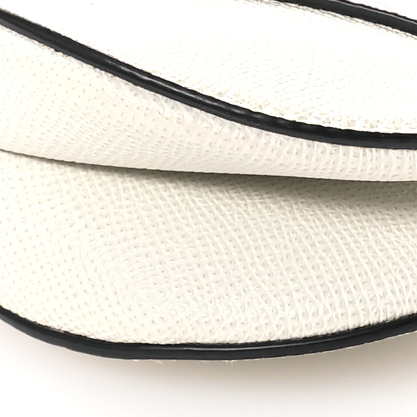 Grained Calfskin Mini Saddle Bag White