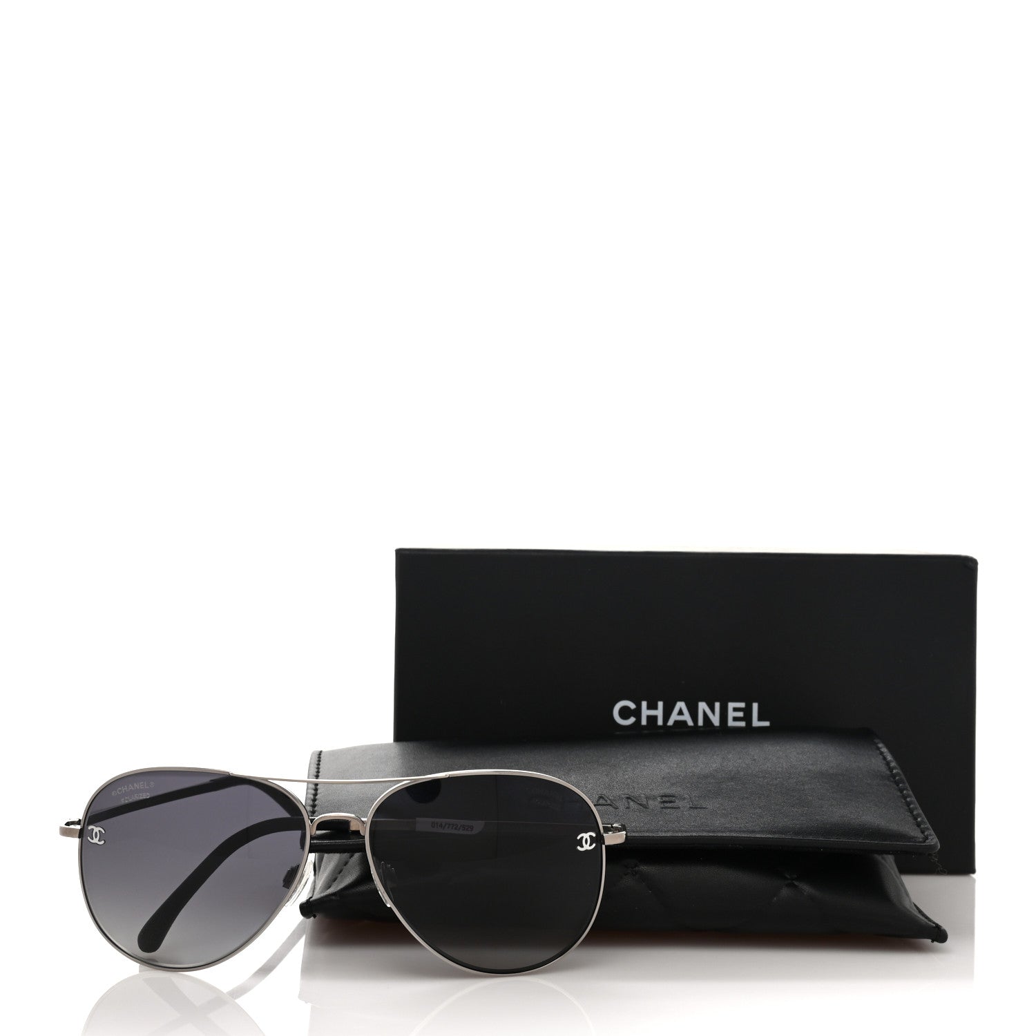 Chanel Metal Polarized Aviator CC Sunglasses 4189-T-Q Gold 9 of 9
