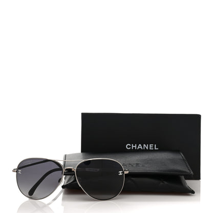 Chanel Metal Polarized Aviator CC Sunglasses 4189-T-Q Gold 9 of 9