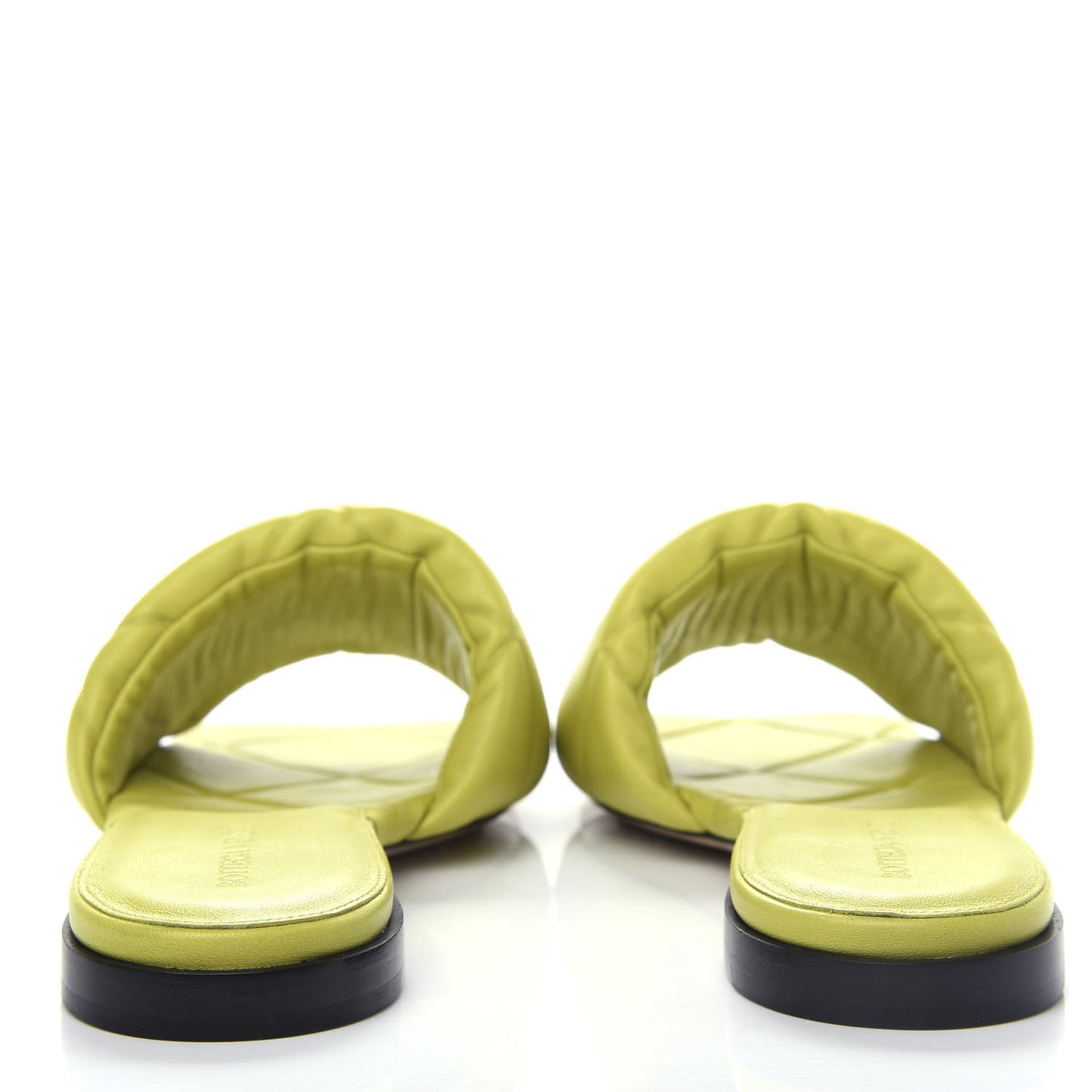 Nappa Quilted Rubber Lido Flat Sandals 39 Kiwi