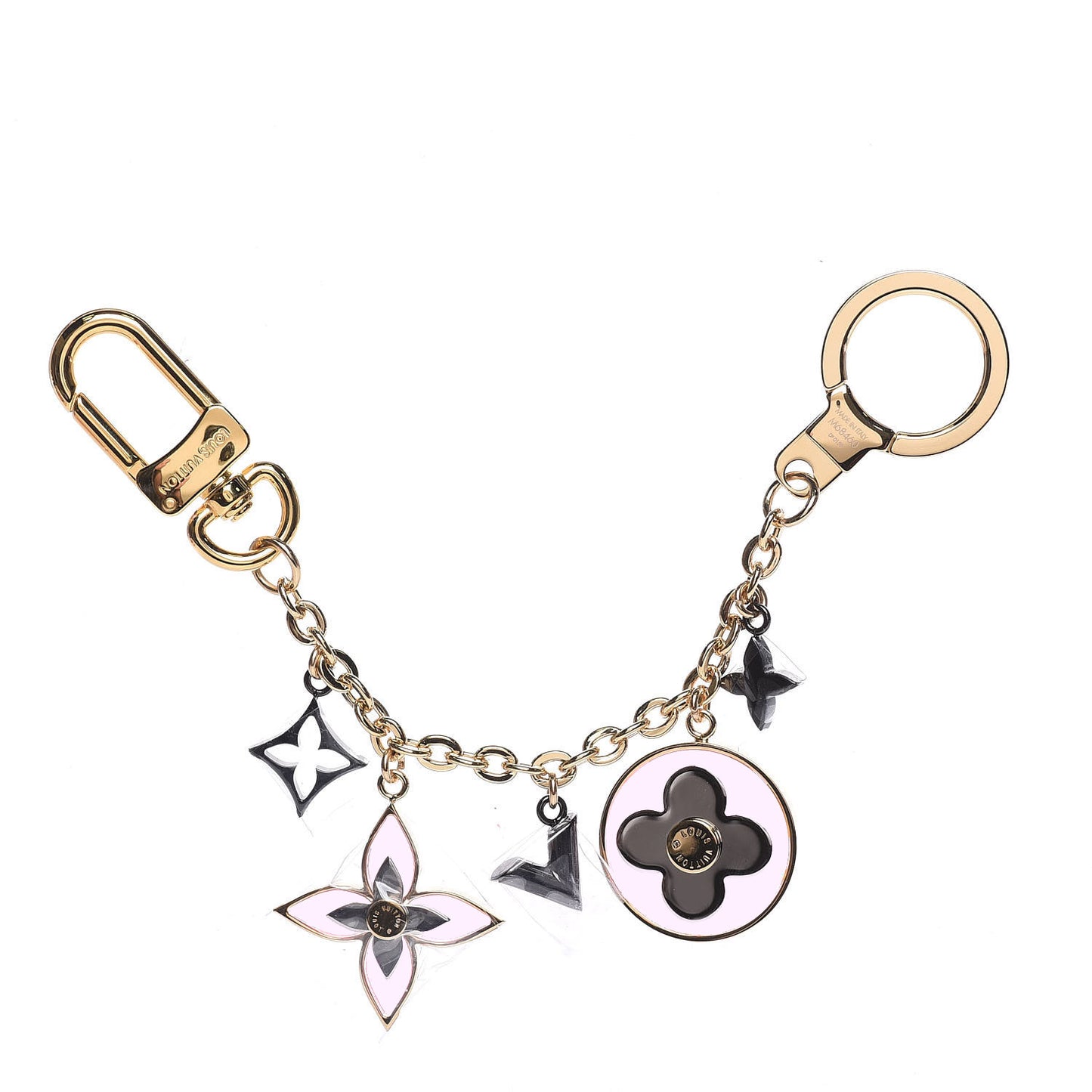 Blooming Flowers Bag Charm Chain Pink