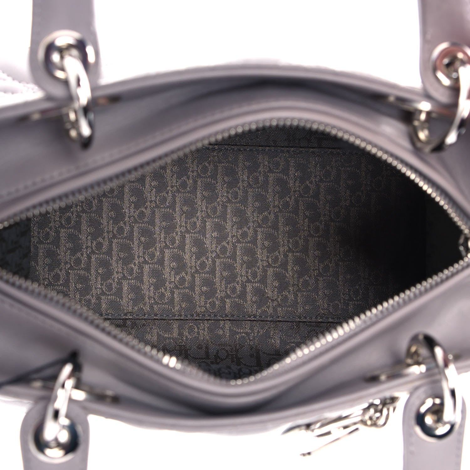 Christian Dior Lambskin Cannage Medium Lady Dior Grey 5 of 10