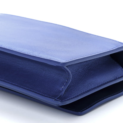 Saint Laurent Metallic Calfskin Monogram Sunset Chain Wallet Blue Royal 10 of 11