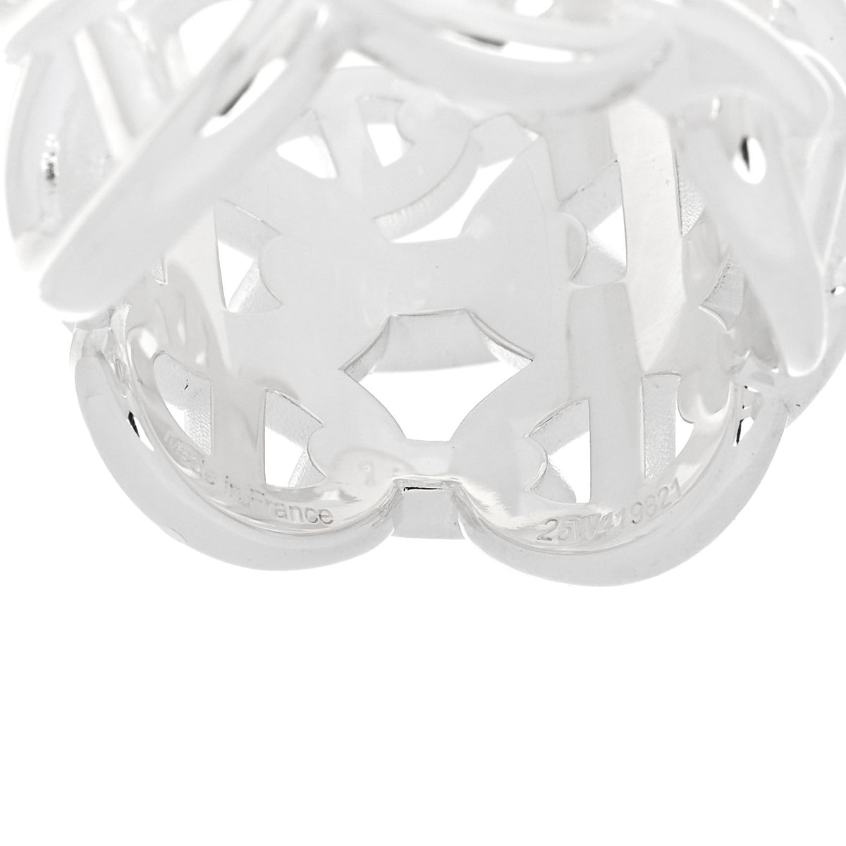 Hermes Sterling Silver GM Chaine d'Ancre Enchainee Band Ring 53 6.5 5 of 6