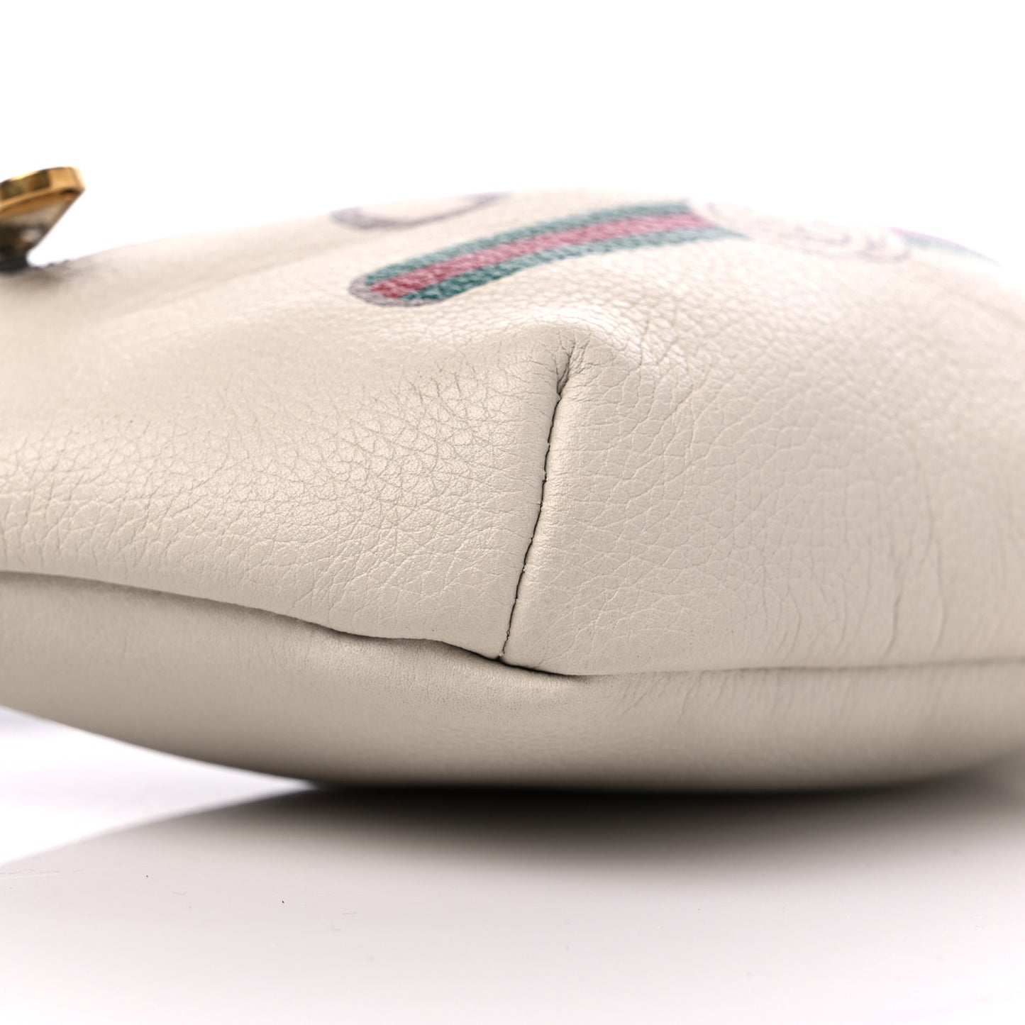 Grained Calfskin Small Logo Belt Bag White