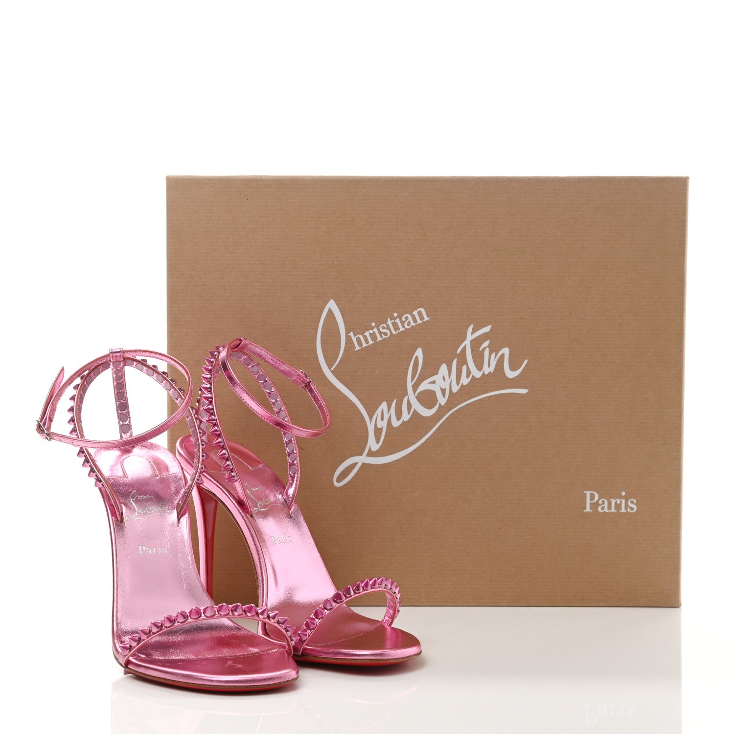Christian Louboutin Metallic So Me 100 Sandals 35.5 Pink 9 of 9