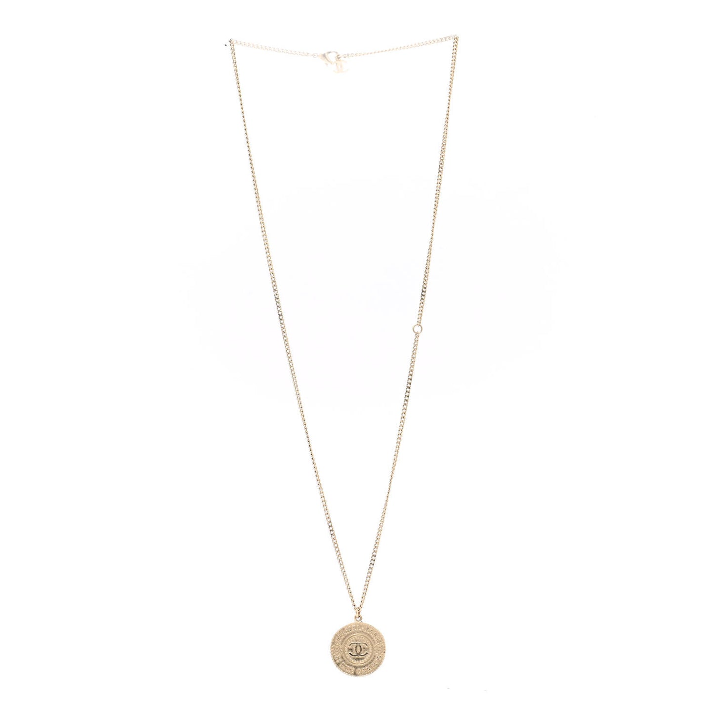 Medallion CC Rue Cambon Chain Necklace Gold