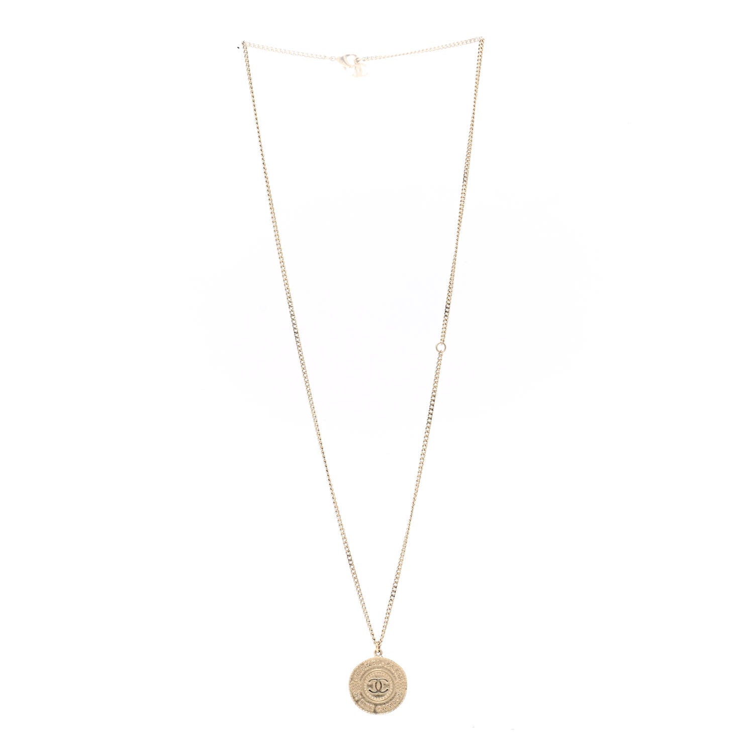 Chanel Medallion CC Rue Cambon Chain Necklace Gold 3 of 7