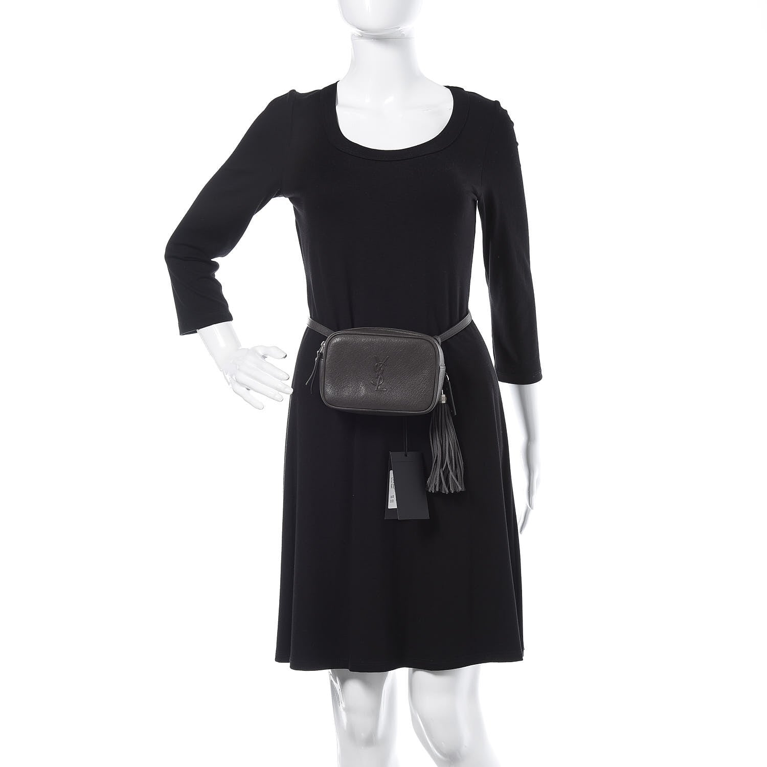 Saint Laurent Lambskin Monogram Lou Belt Bag Asphalt 2 of 9
