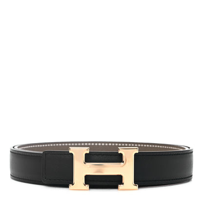Hermes Box Epsom 24mm Mini Constance H Belt 80 Black Etoupe 1 of 6