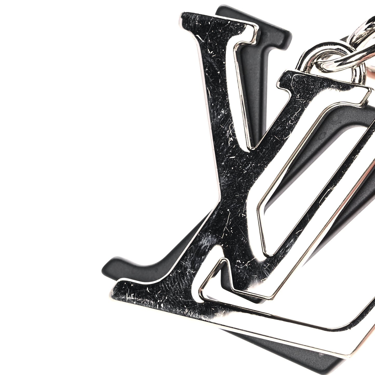 LV Facettes Bag Charm Key Holder Silver Black
