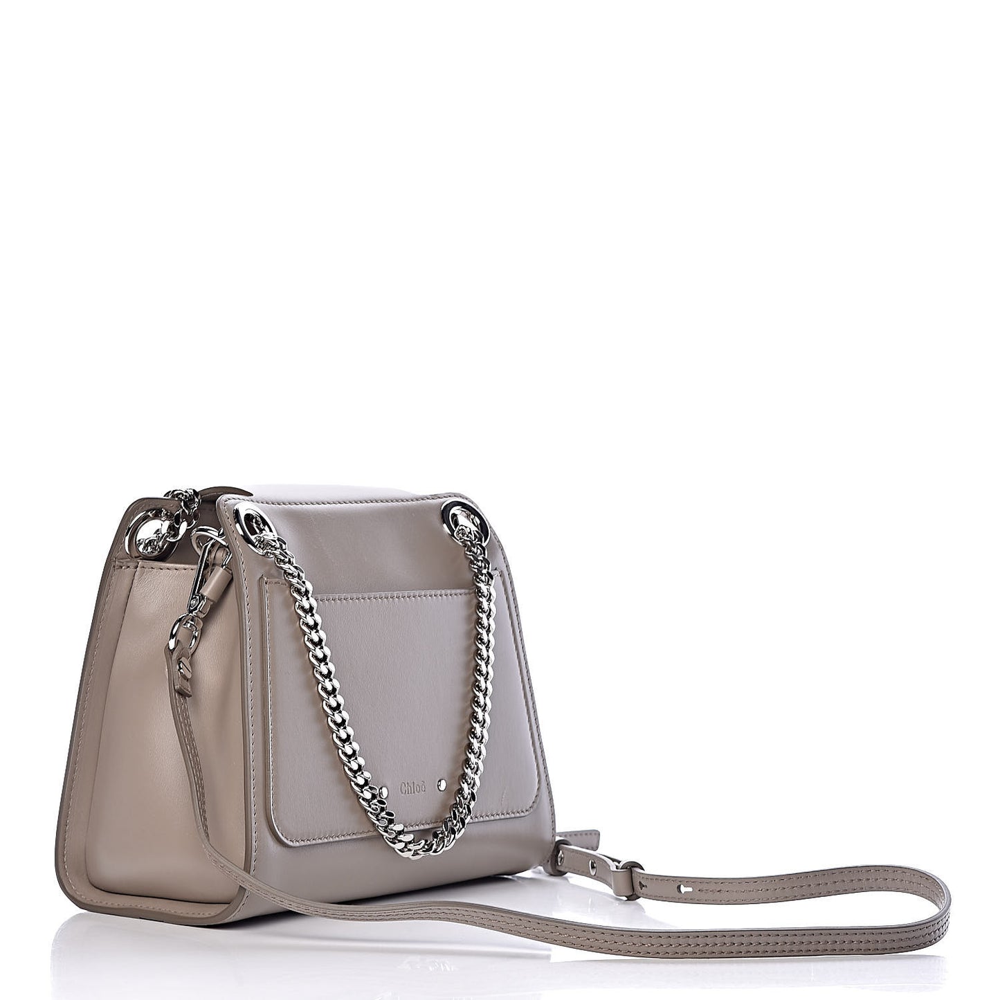 Shiny Calfskin Mini Annie Shoulder Bag Motty Grey