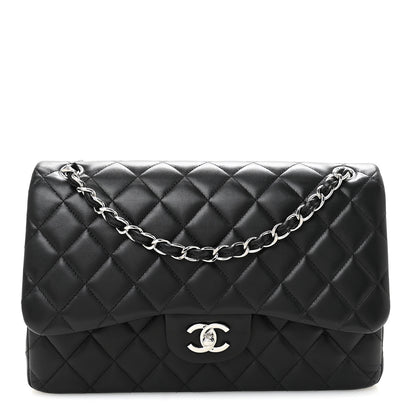 Chanel Lambskin Quilted Jumbo Double Flap Black 1 of 10