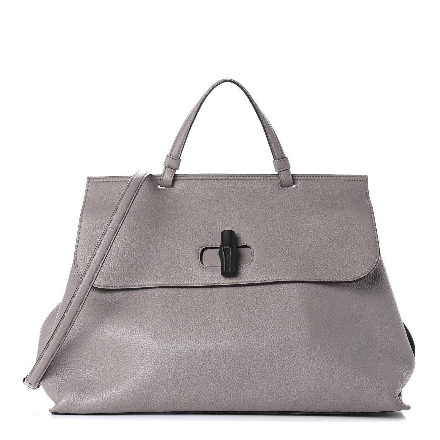 Gucci Cellarius Calfskin Large Bamboo Daily Top Handle Bag Storm Grey 1 of 12