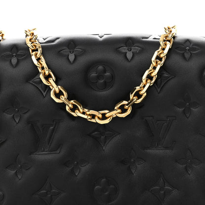 Louis Vuitton Lambskin Embossed Monogram Pochette Coussin Black 8 of 15