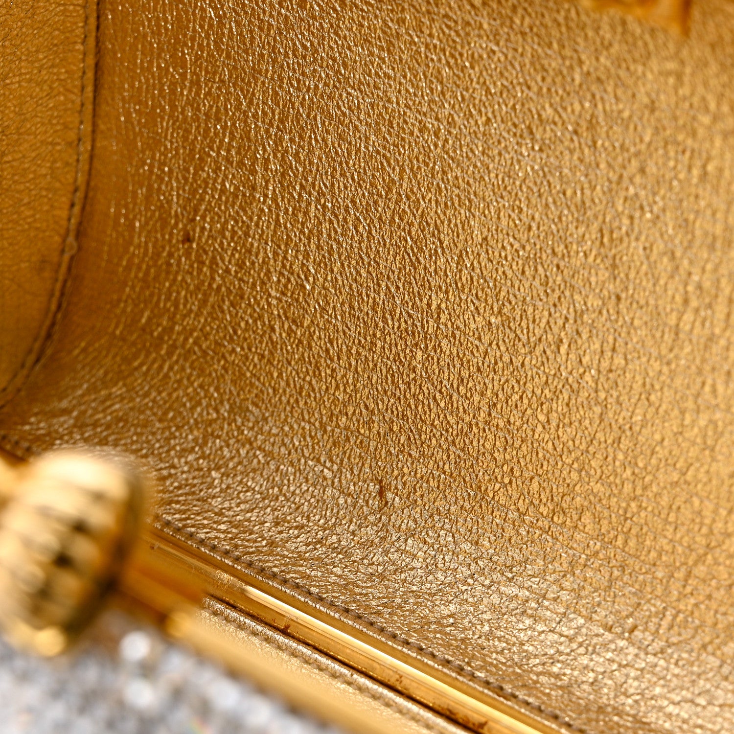 Judith Leiber Swarovski Crystal Minaudiere Clutch Gold 11 of 13