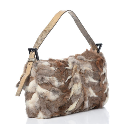Fendi Rabbit Fur Crystal Baguette 3 of 9