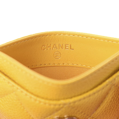 Chanel Caviar Quilted Card Holder Yellow 7 of 10
