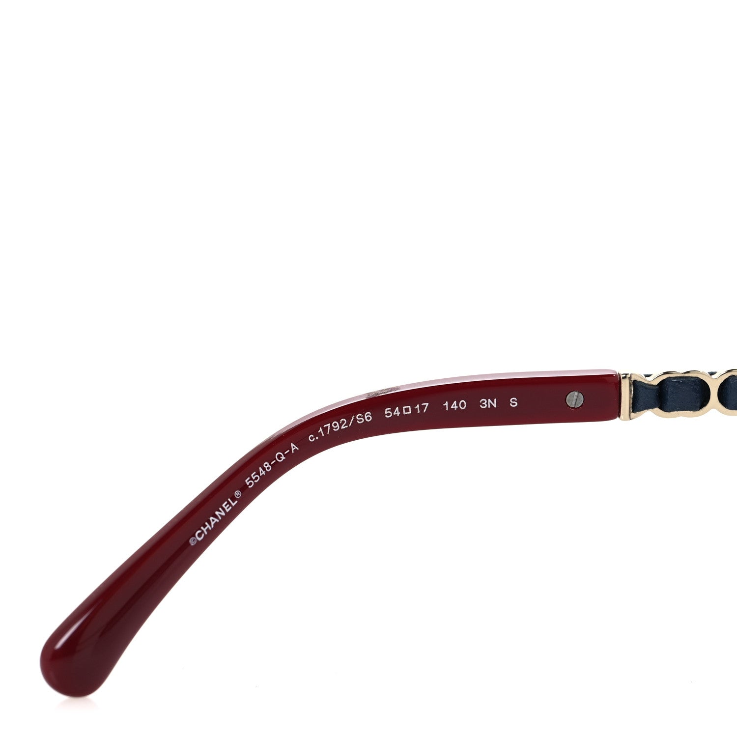 Chanel Acetate Metal Calfskin CC Square Sunglasses 5548-Q-A Burgundy 5 of 7