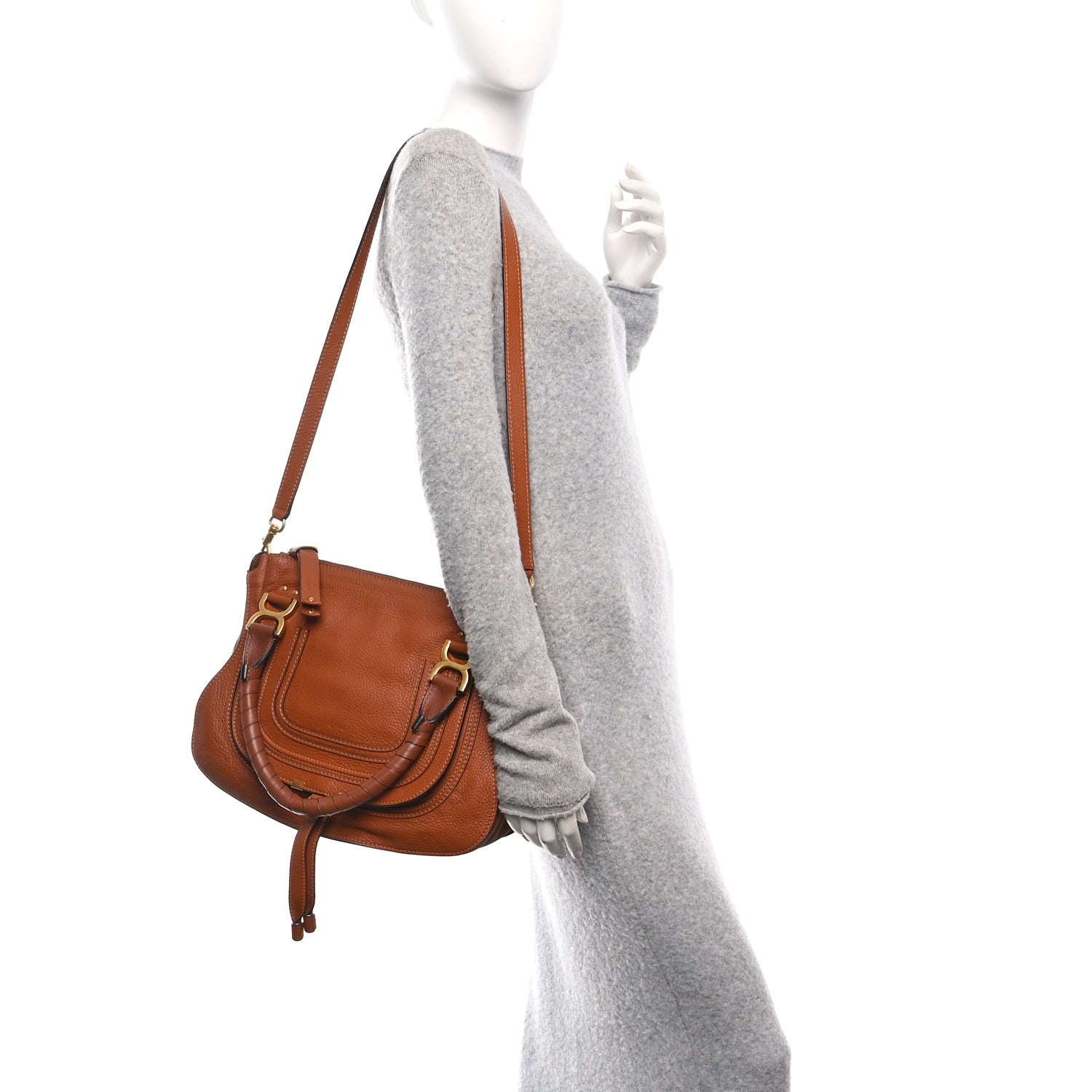 Chloe Calfskin Medium Marcie Satchel Tan 2 of 9