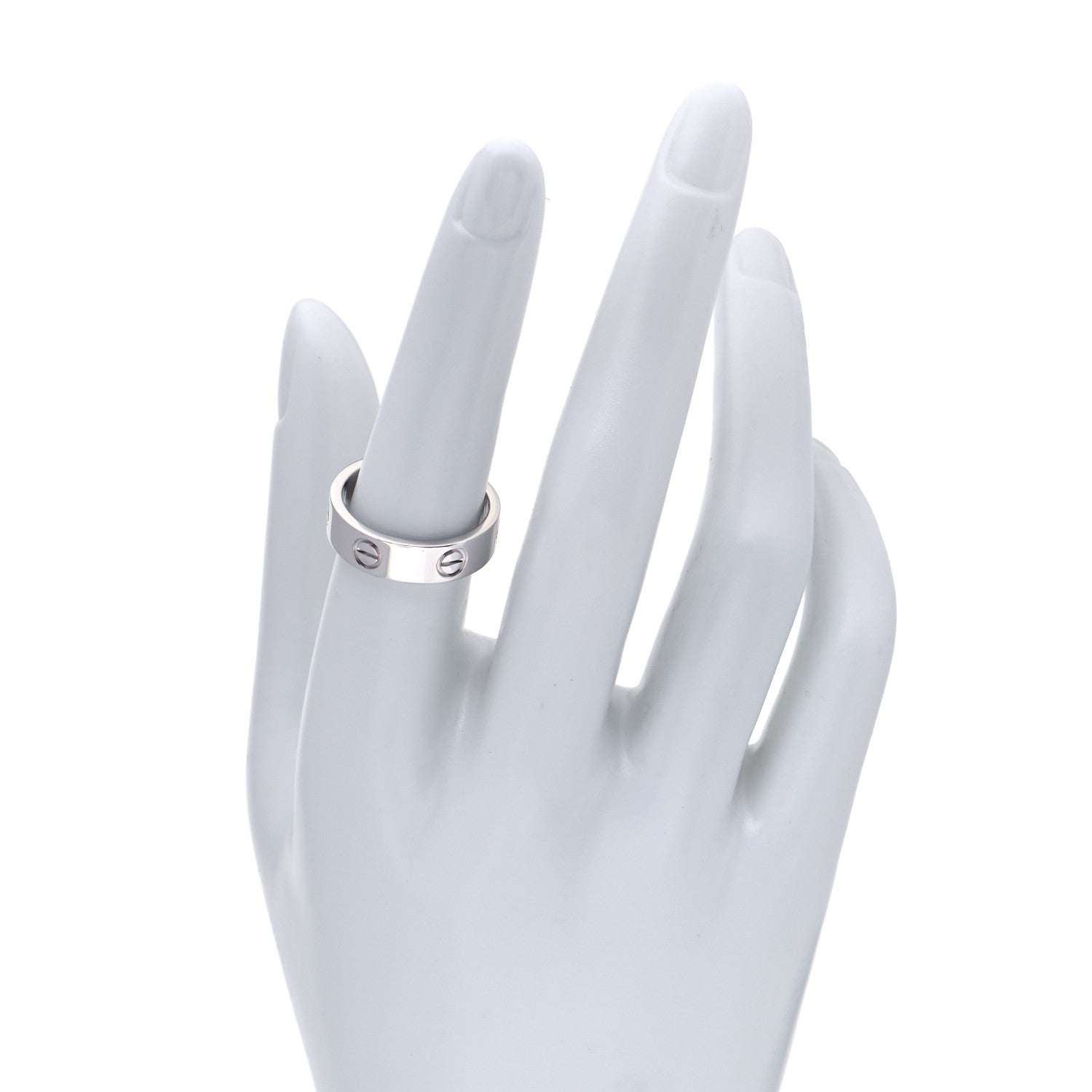 Cartier 18K White Gold 5.5mm LOVE Ring 55 7.25 2 of 4