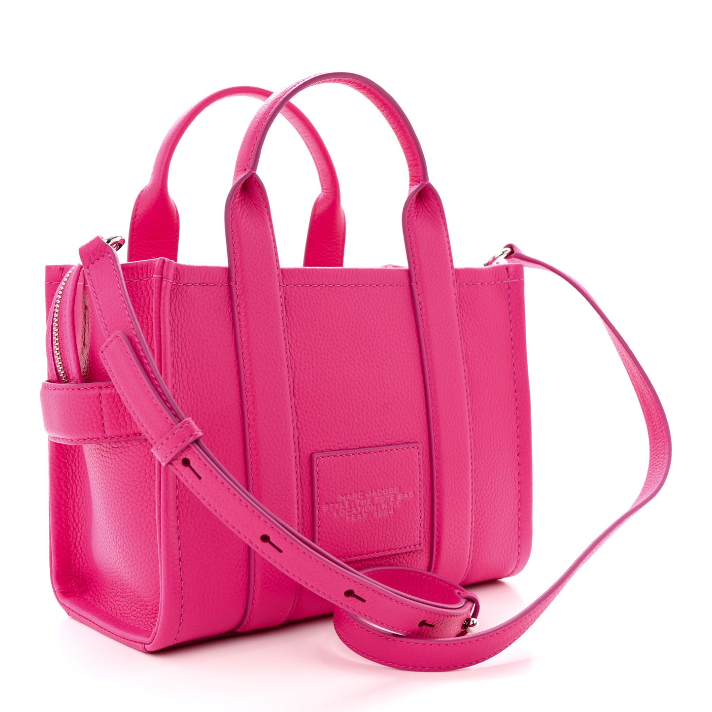 Grained Calfskin Small The Tote Bag Hot Pink