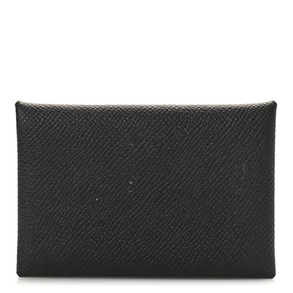 Hermes Epsom Calvi Card Case Black 1 of 8