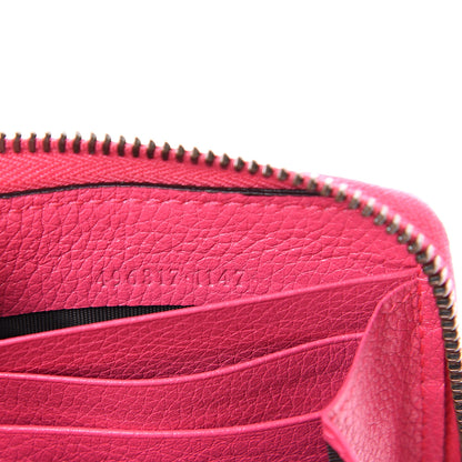 Gucci Grained Calfskin Logo Zip Around Wallet Box Pink Green 6 of 6