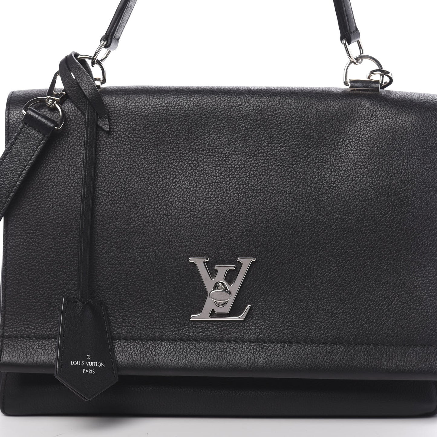Soft Calfskin Lockme II Top Handle Black