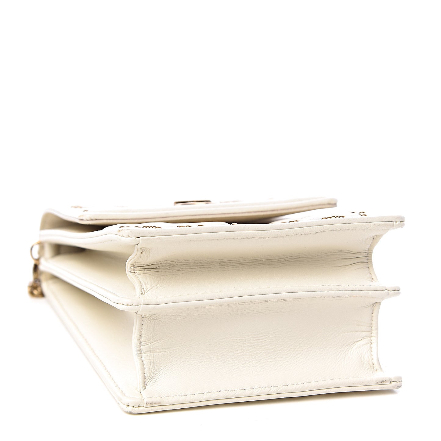 Lambskin Studded Vertical Diorama White