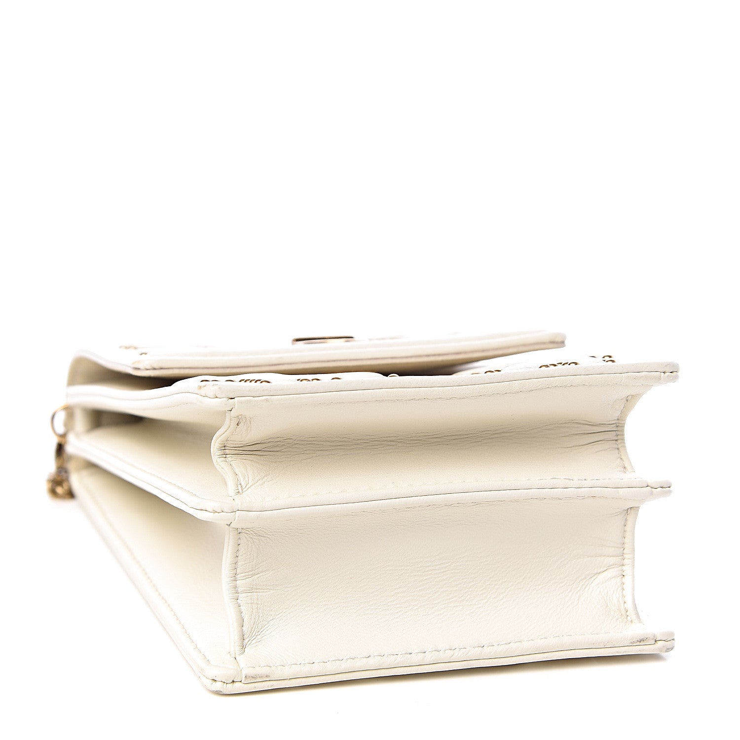 Christian Dior Lambskin Studded Vertical Diorama White 4 of 11
