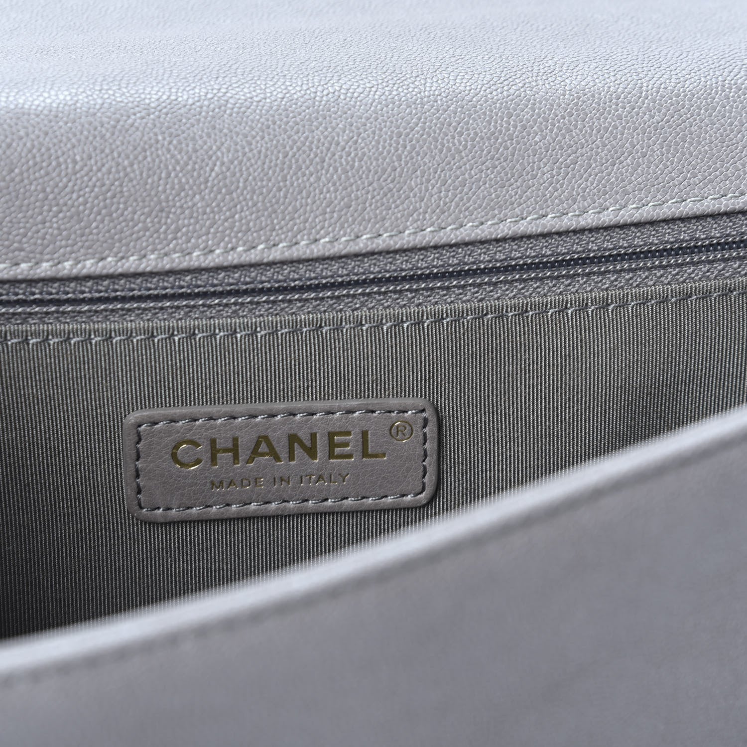 Chanel Caviar Quilted New Medium Boy Flap Grey 7 of 9