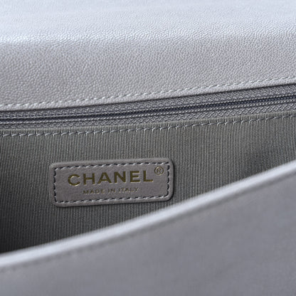 Chanel Caviar Quilted New Medium Boy Flap Grey 7 of 9